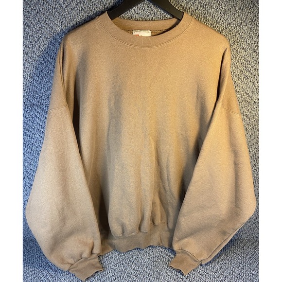 Vintage Hanes Premium Weight Sweatshirt Heavyweight 90s Blank Men's XXL Brown - Picture 6 of 8
